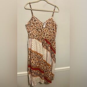 Aerie American Eagle Midi Mixed Pattern Boho Festival Dress Sz xl x-large nwt
